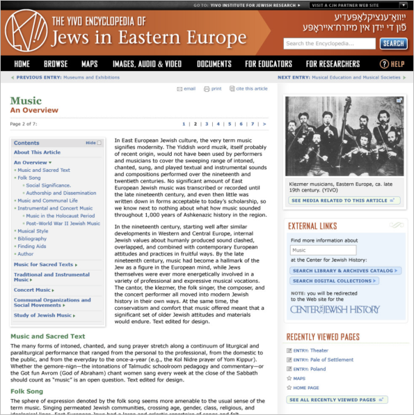 YIVO interconnected info